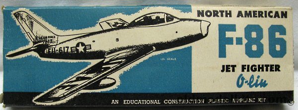 O-lin 1/48 North American F-86 Jet Fighter, 505 plastic model kit